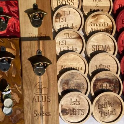 Pudeļu attaisāmie un krūzes/glāzes paliktņi